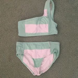 DKNY striped bikini
