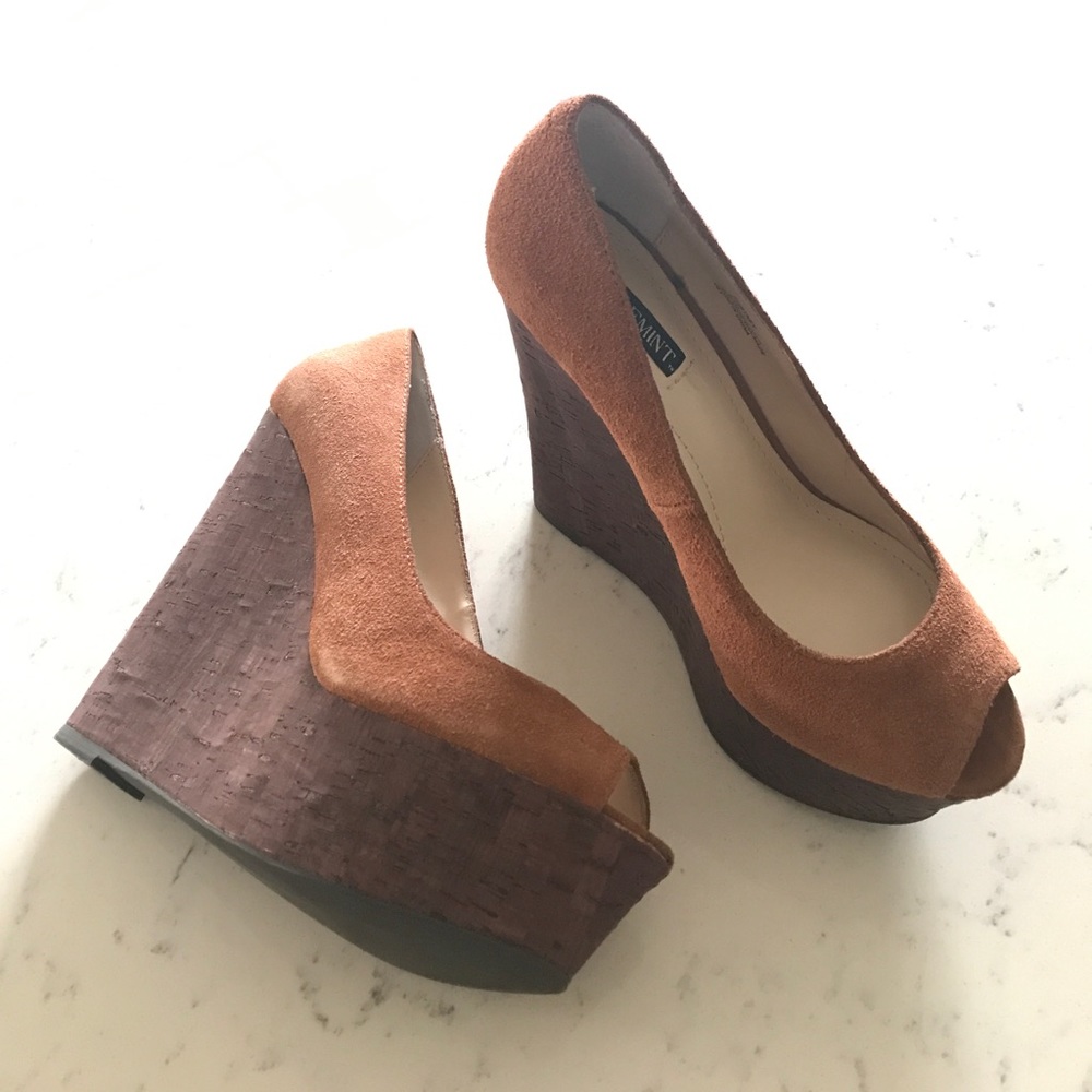 Like new! Suede Cork Wedges