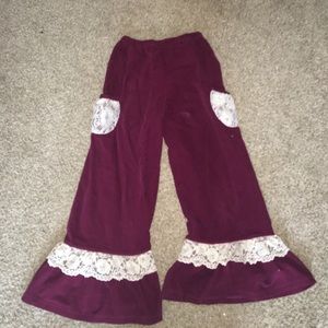 Super Cute Purple and Lace Girls Pants