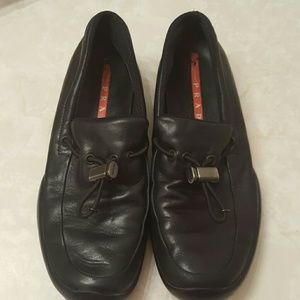 Women Prada Toggle Black Loafers Sz 7.5