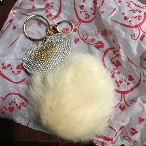 Furry ball key chain/purse jewelry NEW