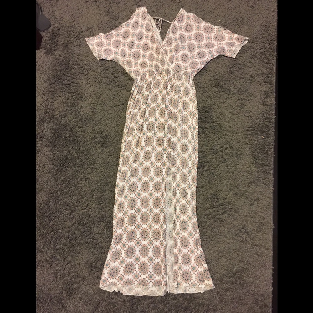 Maxi Medallion Cold Shoulder Dress.