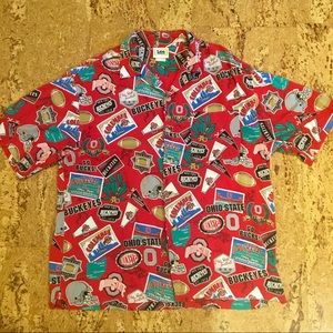 Vintage Lee Jeans Luau Shirt Ohio Buckeyes XL