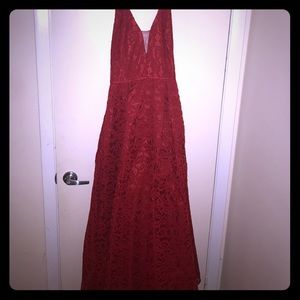 JS Collections. Red Lace Ballgown. Like New.
