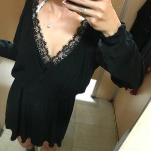 Express V-Neck Lace Dress