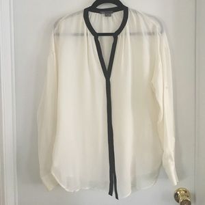 Vince long sleeve silk V-neck Blouse