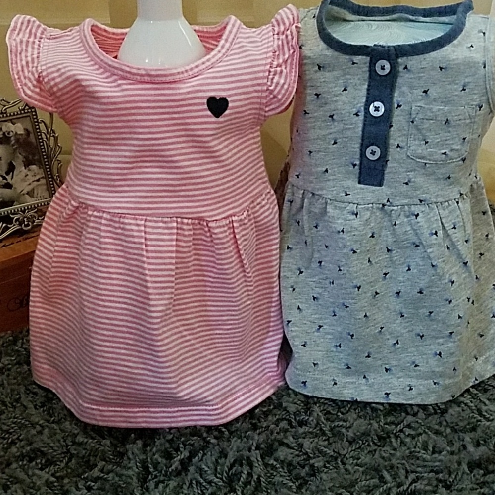 Pink & Grey Infant Dress Combo