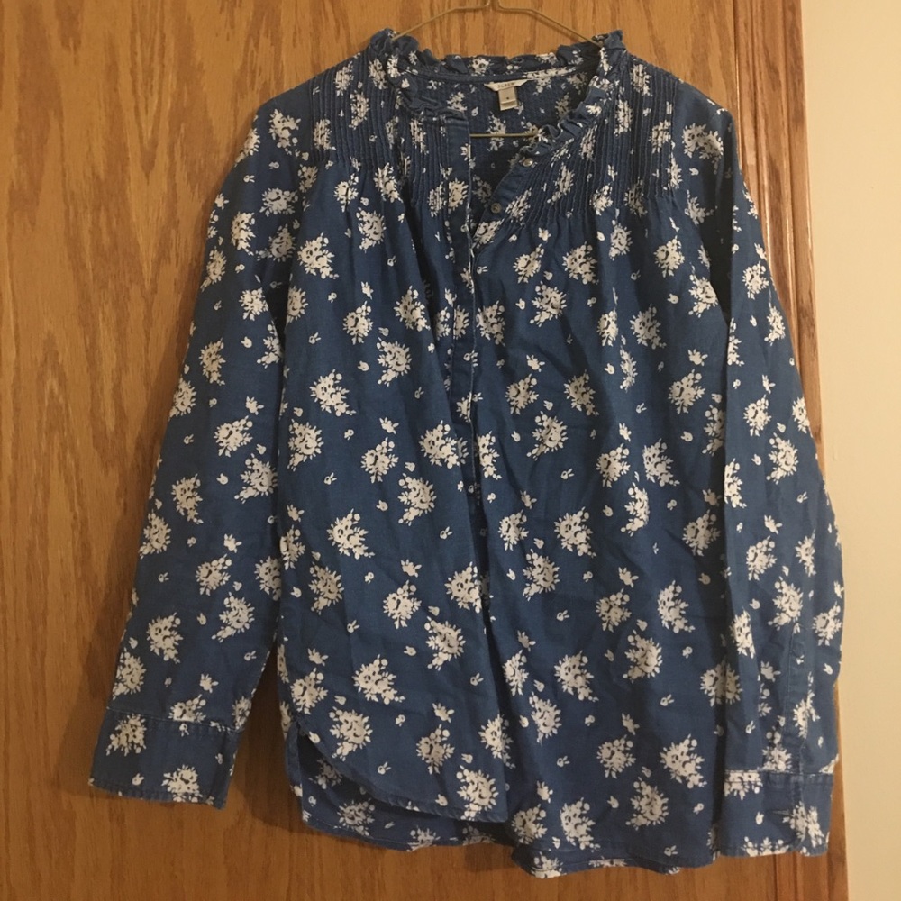J crew indigo denim top