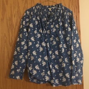 J crew indigo denim top