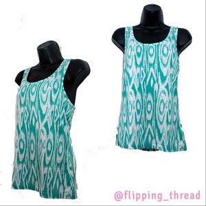 UO Staring at stars Aqua Abstract cutout tank M