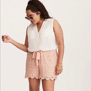 Torrid Plus Crochet Pull on Shorts