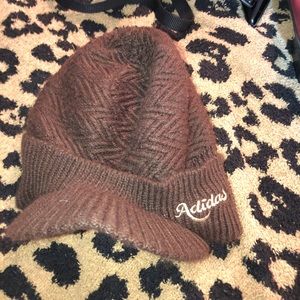 Adidas brown beanie with bill cute cute cute
