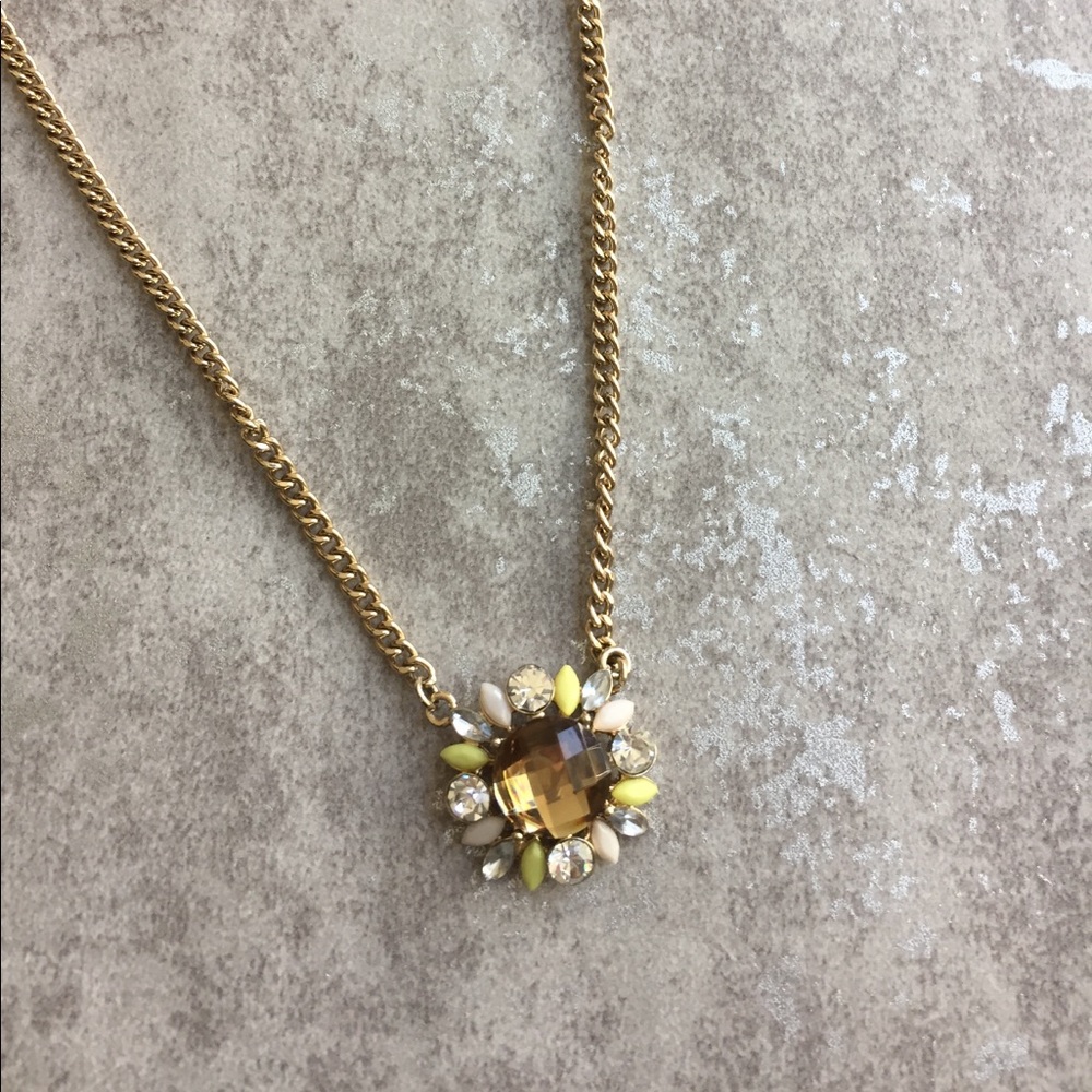 Yellow, white, and gold necklace
