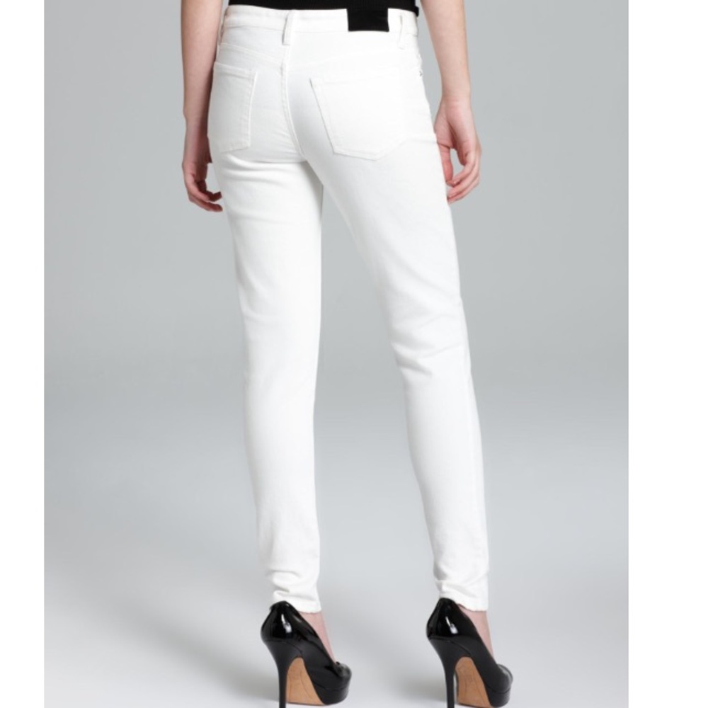 Theory Women's White Jeans Billy Construction