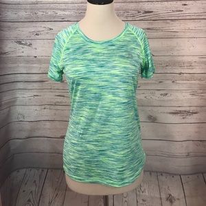 Turquoise and green work out top