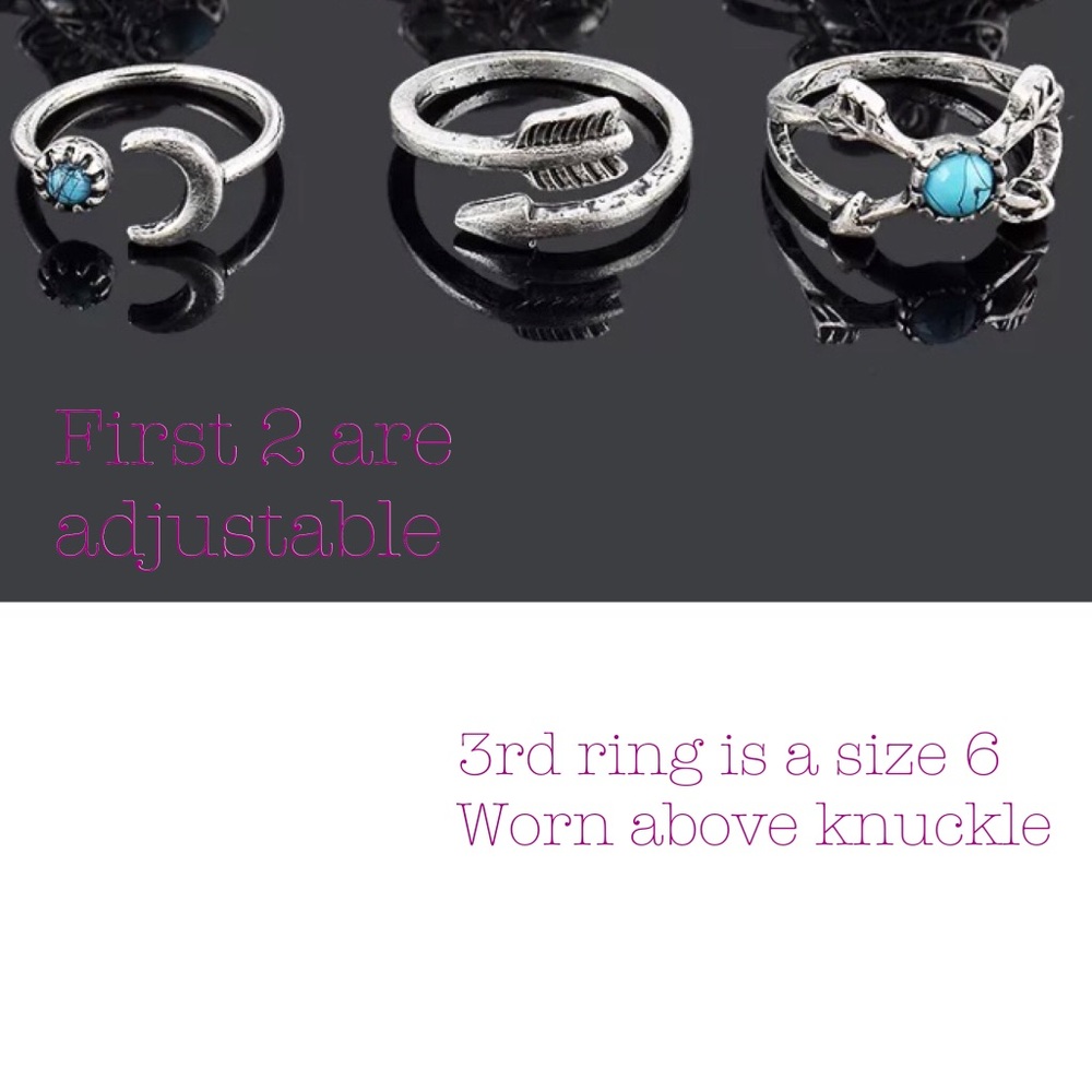 3 Bohemian Style Rings new with tags