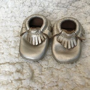 Champagne FP baby moccasins size 2