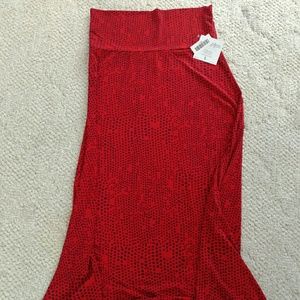 Lularoe Maxi skirt red black L *brand new*