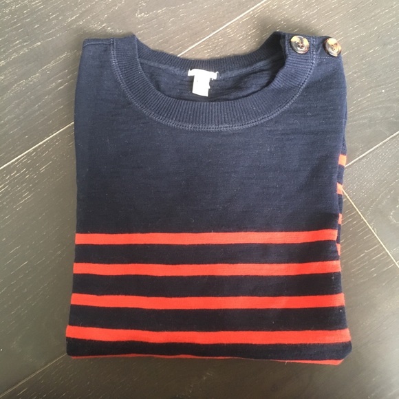 J. Crew Tortoise Button Sweatshirt in Stripe - Picture 3 of 7