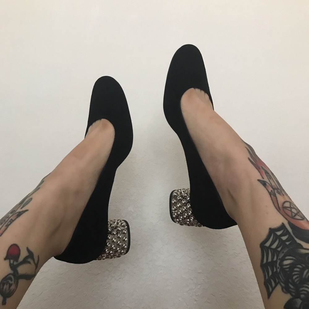 Miu miu jeweled heel pumps