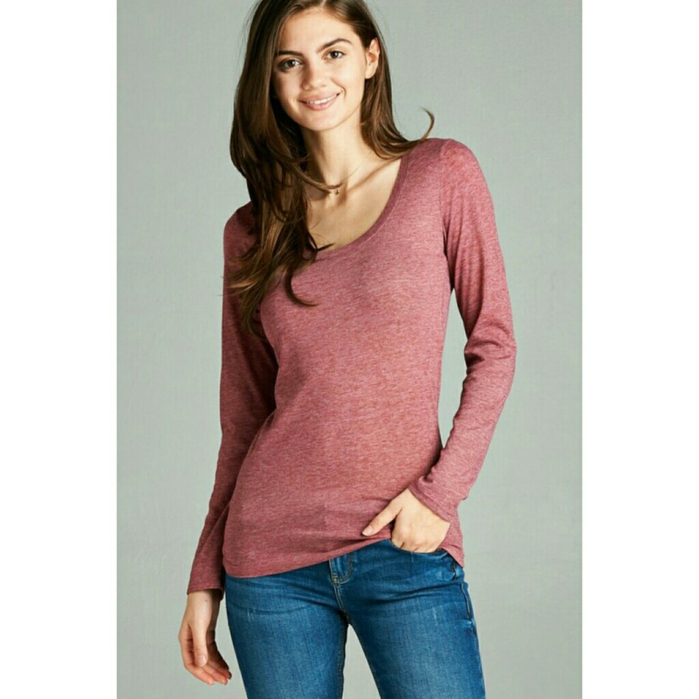 Basic long sleeve scoop neck