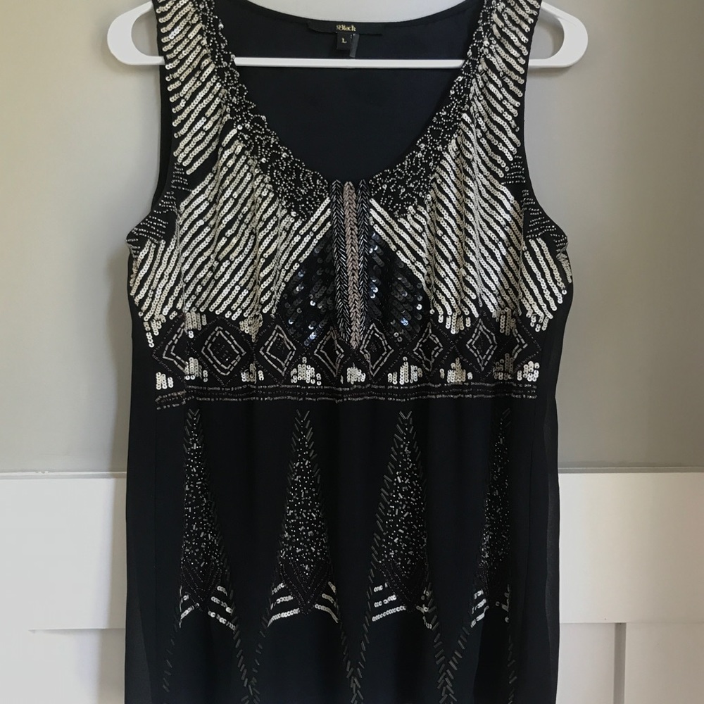 Beaded black tank