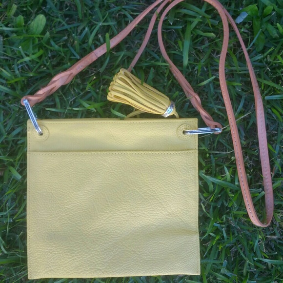 Brighton Bags Brighton Piper Leather Tassel Crossbody Bag Yellow
