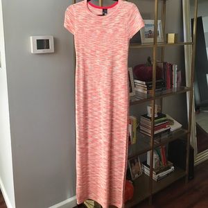 Coral Knit Maxi Dress