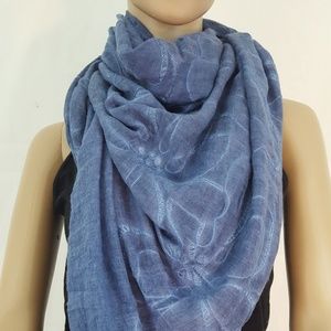 Embroidery cotton blend blanket scarf.