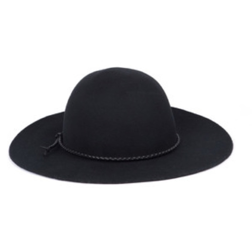 SCOOP NYC Black Wool Round Brim Hat