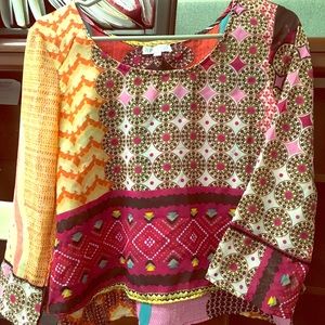Patrons of Peace Boho 3/4 sleeve blouse