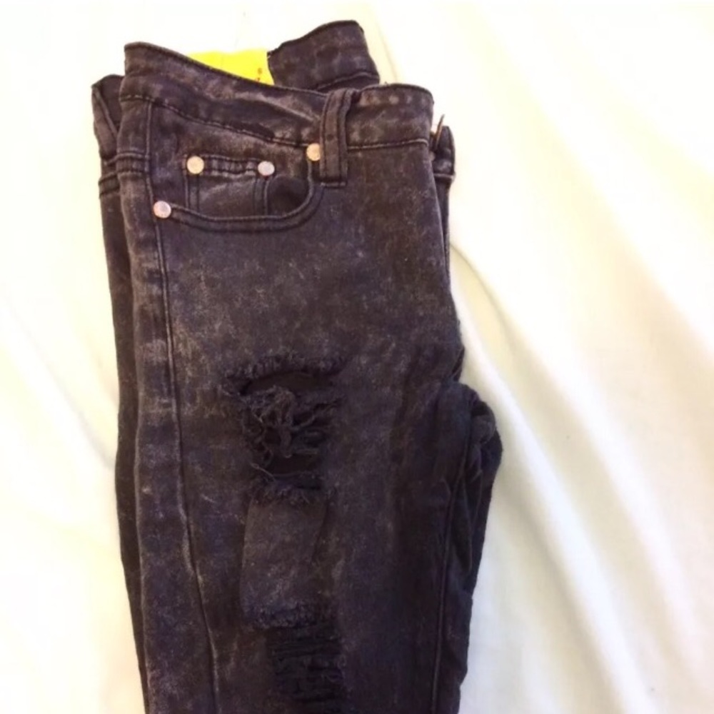 Black Distressed Skinny Jeans