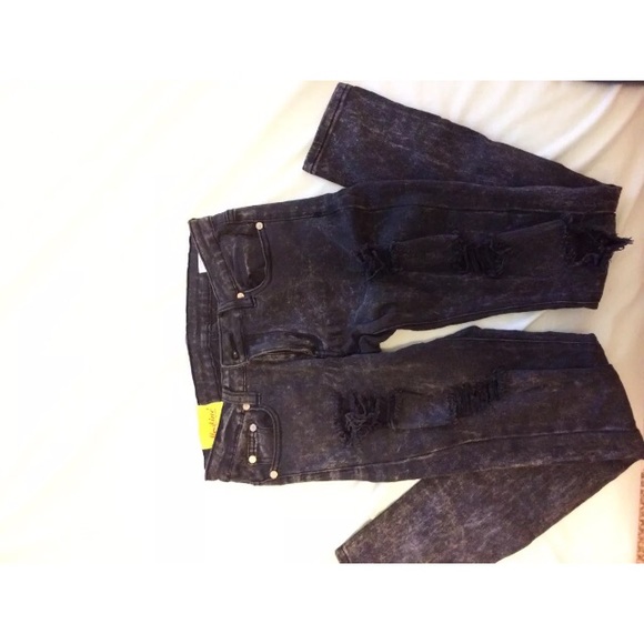 Black Distressed Skinny Jeans - Picture 2 of 3