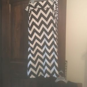 Chevron foldover waist chevron maxi