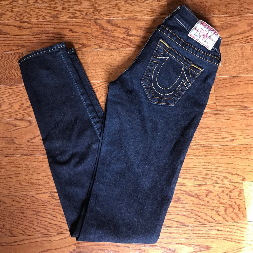 True Religion Casey Super Skinny Dark Wash Jean