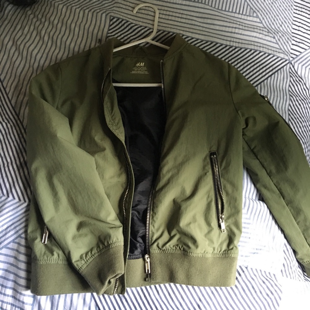 Boys military green bombers jacket