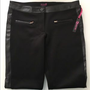 Black Pants With Leather Sides