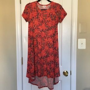 Red Floral LuLaRoe Carly Dress
