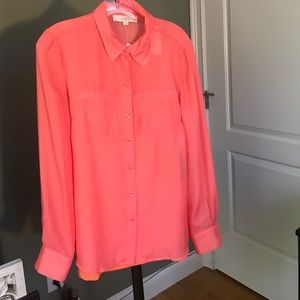 NWT LOFT coral button down
