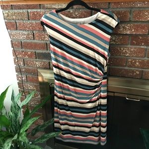 Loft Striped fitted dress