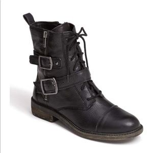 Lucky Brand ‘Nolan’ Combat Boots Black Leather