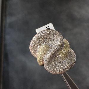 4.44CT WHITE & YELLOW DIAMOND 18K WHITE GOLD RING