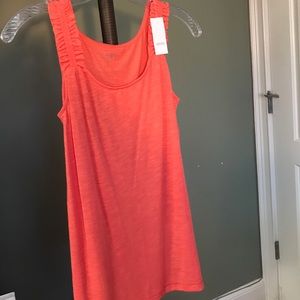 NWT Coral LOFT tank w/ ruffle embellishment