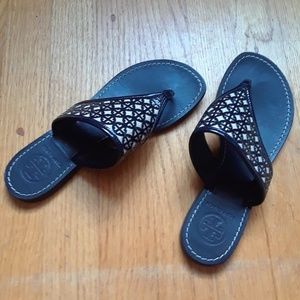 Tory Burch Black & Grey Sandals