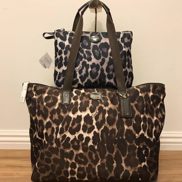 Coach Handbags - 🐆SALE🐆🆕Coach🐆Nylon🐆Leopard🐆Weekender🐆