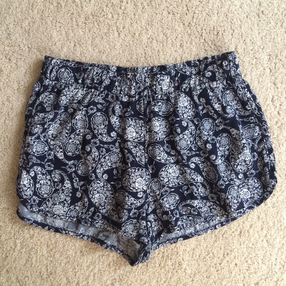 NEW PacSun Navy Paisley Print Soft Shorts