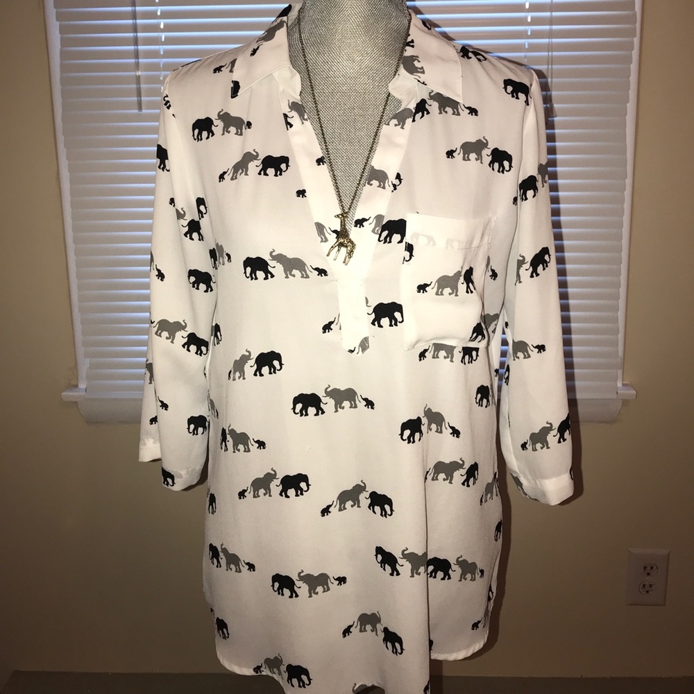 Elephant print blouse
