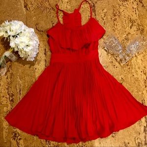 Vintage 90s HOT RED PARTY DRESS - Swing Style M