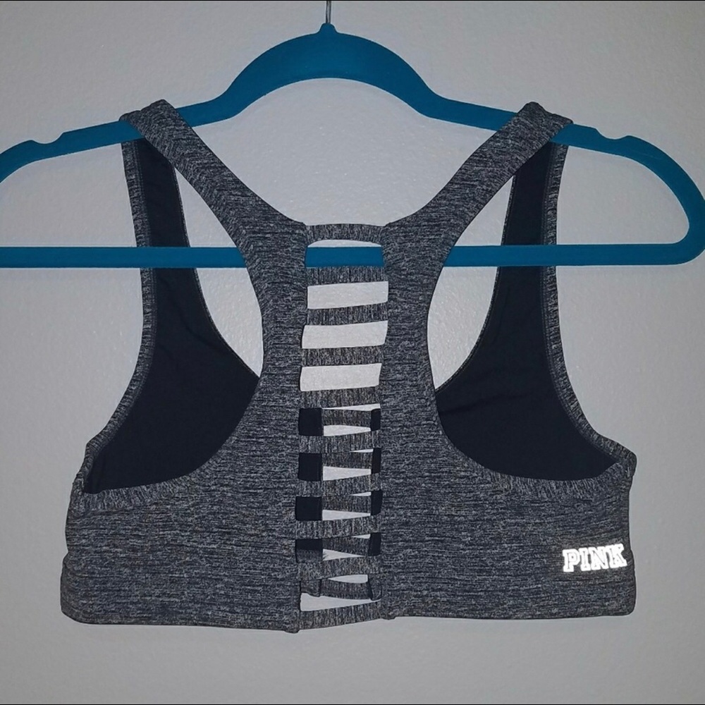 Pink VS sports bra grey