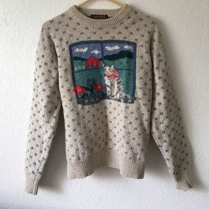 Eddie Bauer Crewneck Cat Sweater